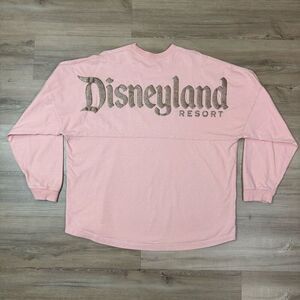 Disney Parks Women's XL Long Sleeve Spirit Jersey Light Pink Rose Gold Sparkle